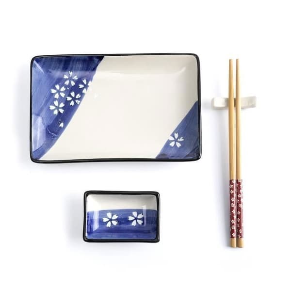 SUSHISET - KIRSCHBLAD - Set för 1 person Blå och vit