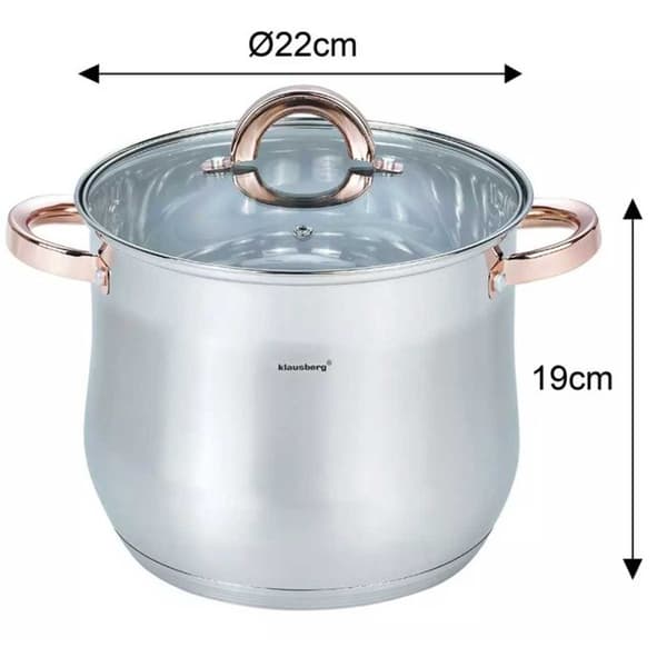 KLAUSBERG KASEROL GASTRO MED LOCK 22cm 7L KB-7792