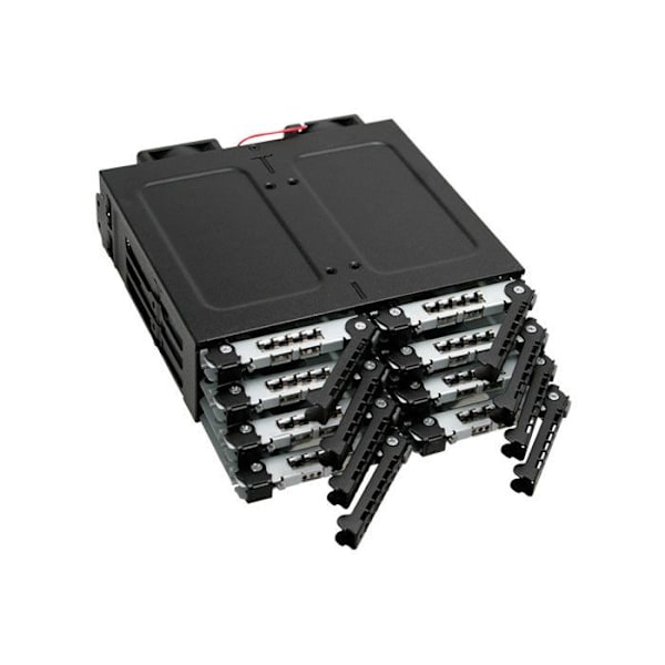RAID-rack för 8 2,5" SATA-hårddiskar - ICY DOCK MB998SP-B - Svart - Antivibration