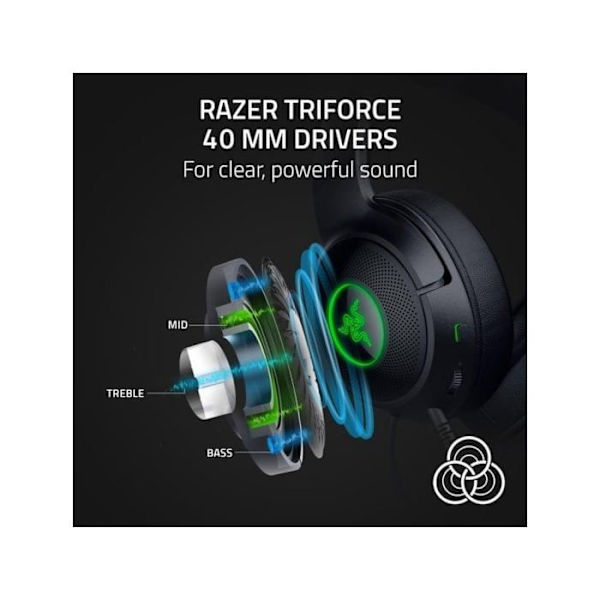 Spelheadset - Razer - Kraken Kitty V2 - Svart - USB-A - Över örat