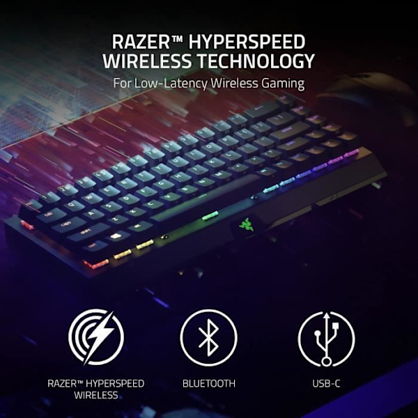Mekaniskt tangentbord - Razer - BlackWidow V3 Mini - Trådlöst - QWERTY - Bakgrundsbelyst