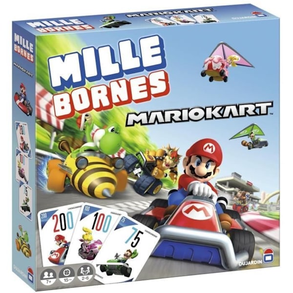 MILLE BORNES MARIO KART 2023 - Kortspel - DUJARDIN - Res de 1000 terminalerna tillsammans med Mario och hans vänner!