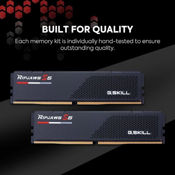 G.Skill RipJaws S5 Low Profile 64GB (2 x 32GB) DDR5 6000MHz CL36 - Svart - Dual Channel Kit 2 DDR5 RAM PC5-48000 - F5