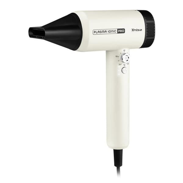 Ionic hårtork - Trisa - Plasma Ionic Pro - Ionteknologi - 1800 W - 3 hastigheter - Locktillbehör
