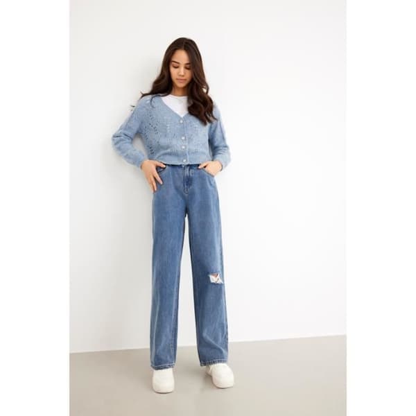 Jeans för flickor Name it Withered medium blue denim mellanblå denim 13 år