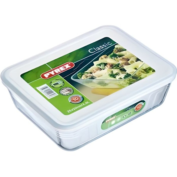 PYREX - 243P000/7046 - Rektangulär form med lock - 25cm * 19 cm - Pyrex Cook & Freeze Transparent