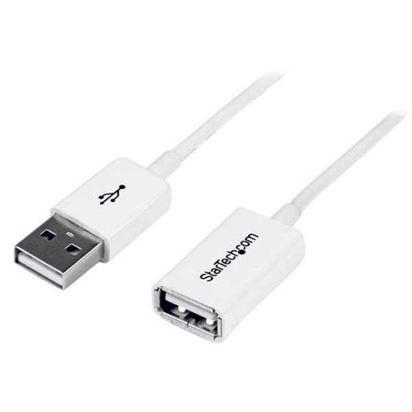 USB-förlängningskabel - STARTECH - 1 m - Vit - Dubbelskärmad - Gjuten