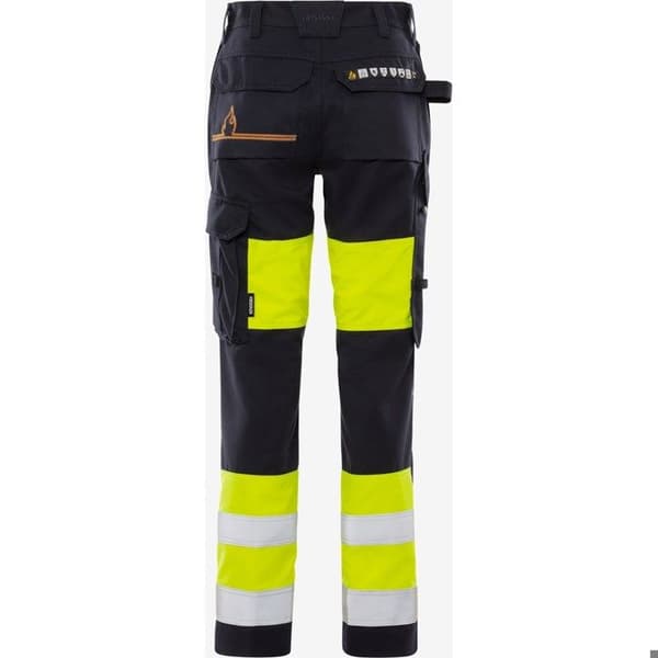 Arbetsbyxor hög synlighet klass 1 dam Fristads 2776 ATHS gul hög synlighet/marinblå 46