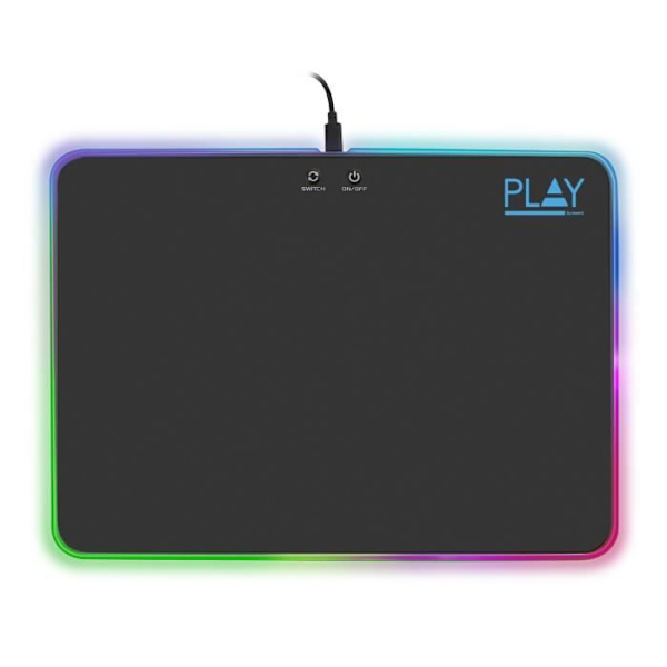 Ewent PL3341 Gaming Mouse Pad - Svart - USB-driven - Halkfri bas - RGB-ljuseffekter