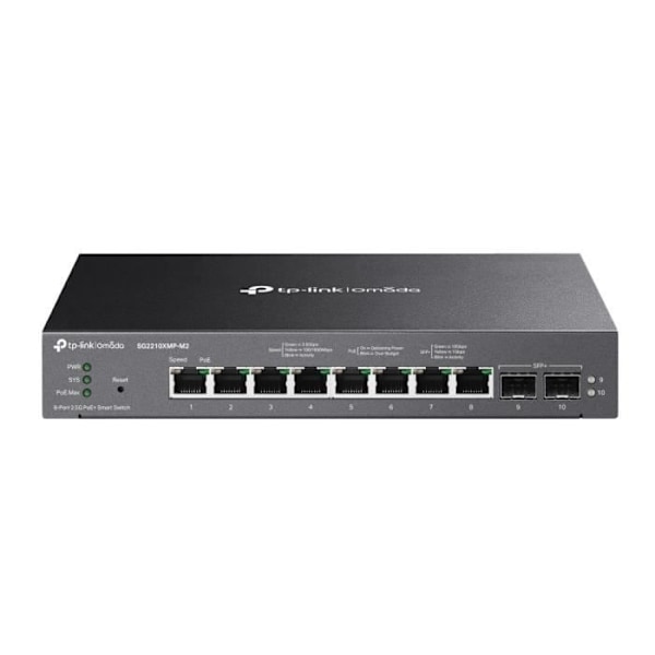 TP-LINK Omada 8-portars 2.5GBASE-T och 2-portars 10GE SFP+ Smart Switch med 8-portars PoE+