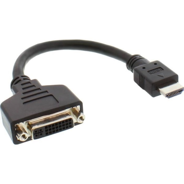 InLine® HDMI-DVI-kabel, HDMI hane till DVI hona, 0,2m