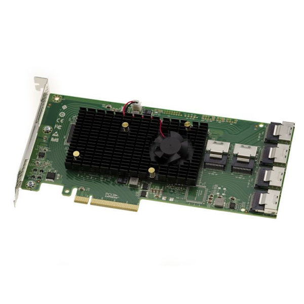 PCIe 2.0 SAS 6GB 24 internportar styrkort. OEM modell SAS 2008 + SAS 2X36