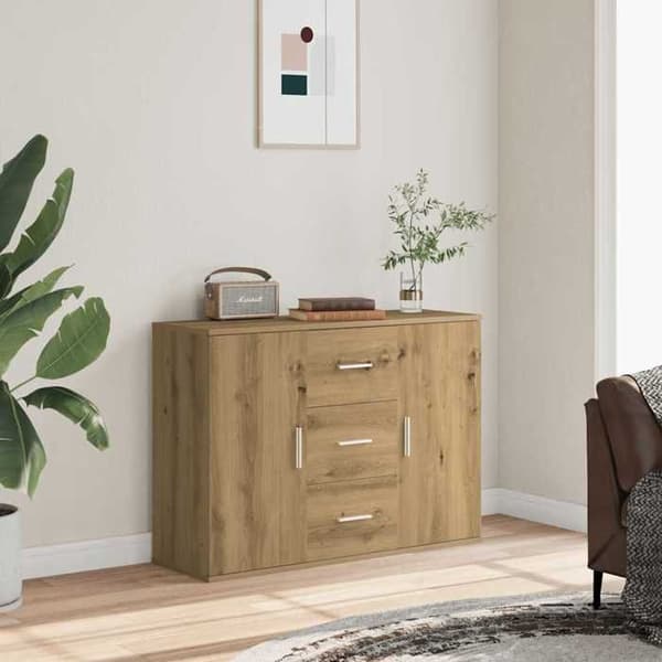 vidaXL Buffé ek konst 90x29,5x65 cm ingenjörsträ 855979