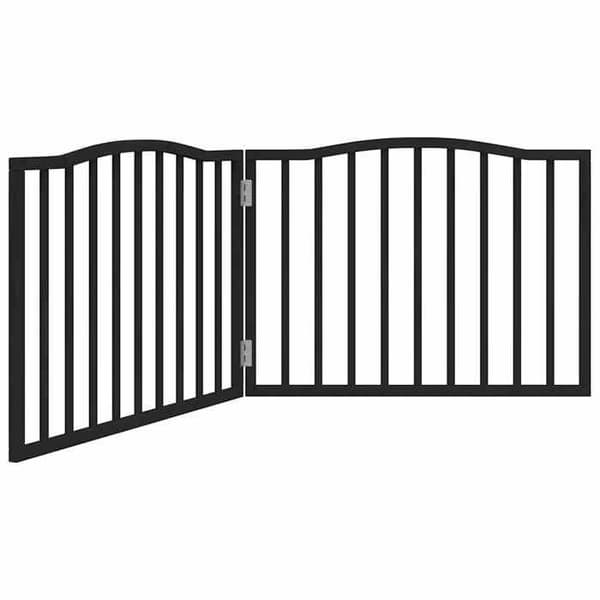 vidaXL Fällbar hundgrind 2 paneler svart poppelträ 352224