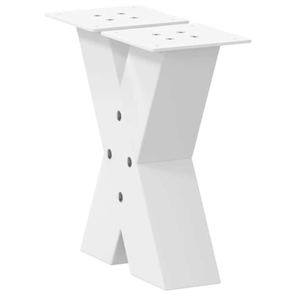 vidaXL X-formade soffbordsben, 2 stycken, vit, 40 x (30-31) cm, stål 4012933
