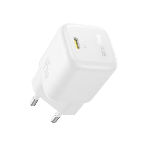 Nätadapter - BASEUS - PicoGo - 45W - USB-C - Snabbladdning Blanc måne