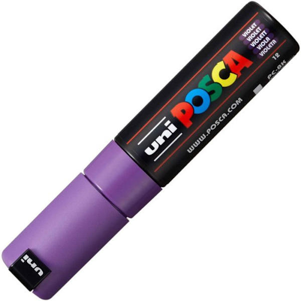 POSCA Marker Large Beveled Tip Purple - Vattenbaserad färg för alla stöd Lila