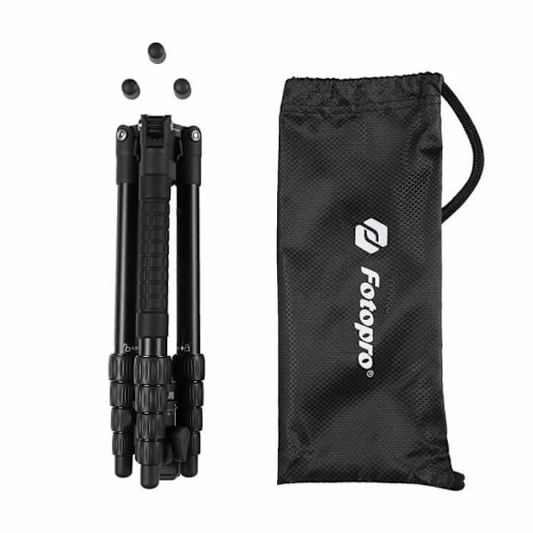Fotopro X-Go Gecko Noir Mat - Professionell 2 i 1 stativ för reflex, spegellösa,... - 5 sektioner - Max belastning: 8 kg