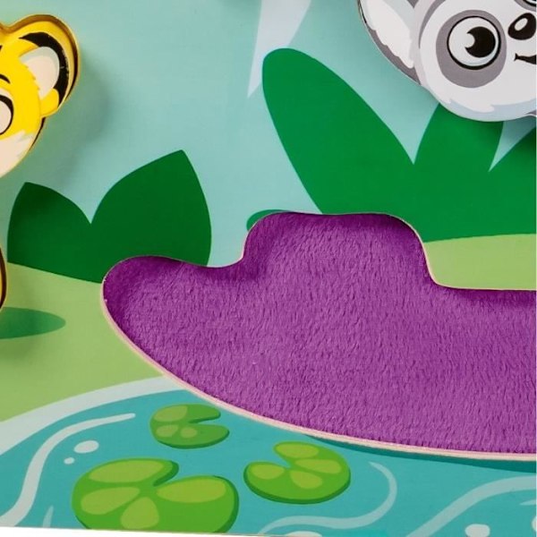 Ravensburger play+, Sensoriskt och magnetiskt träpussel - I djungeln, 6-36 månader, Första ålder, baby Flerfärgad