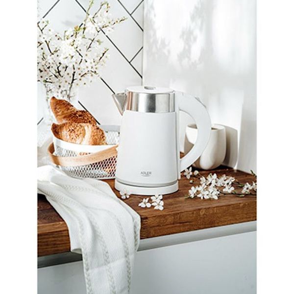 Adler AD1372W 0,6 liters vattenkokare - 800W Vit