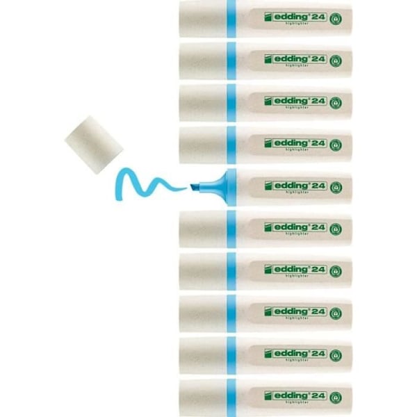 Sats med 10 Ecoline 24 Ljusblå Markeringspennor med Bisead Spets 2-5 mm