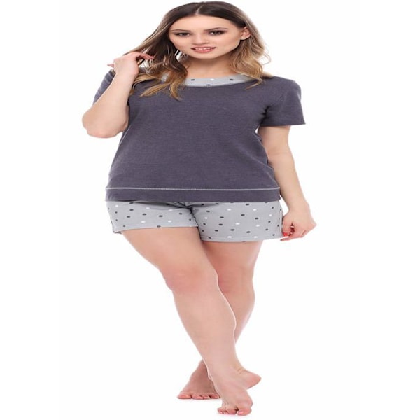 Pyjamas - Merry nightgown style Pyjamas Top and Bottom Set Damkläder MS10-237 Mörk/grå mix S