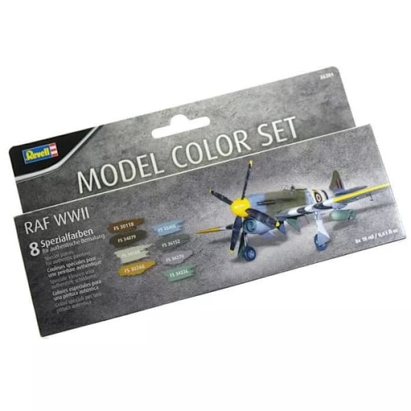 Set med färger - Revell - RAF WWII flygplansmodeller - 8 färger - 18 ml - Akrylfärg