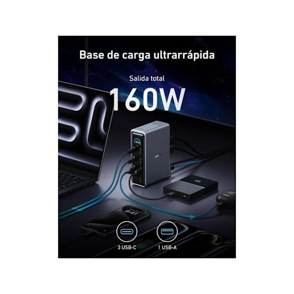 Universell Laddare - ANKER - A83B63A1 - 14 portar - USB - HDMI - Kompatibel med Windows/Mac