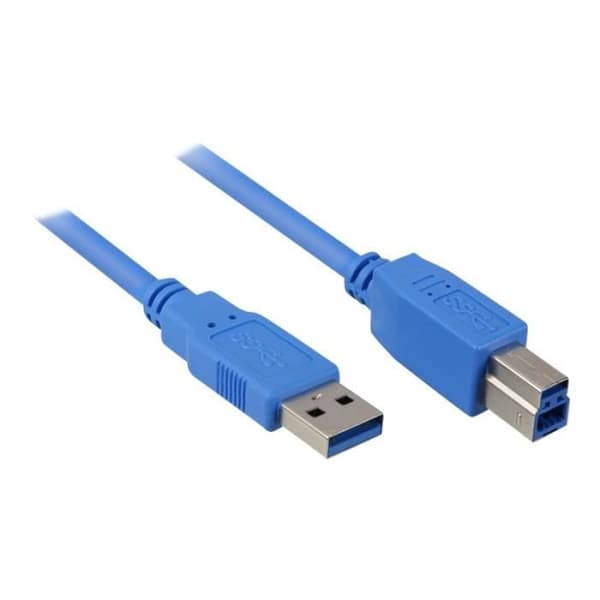 USB-kabel - Sharkoon - USB Typ B (H) till USB Typ A (H) - 5 m - USB 3.0 - Svart