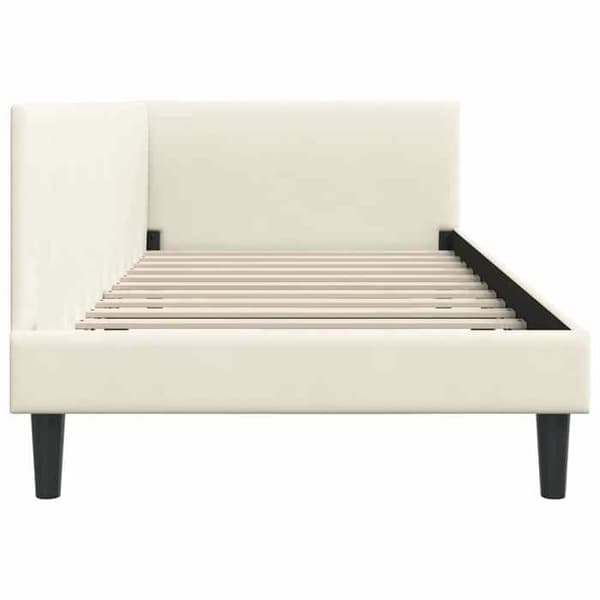 vidaXL Hörnsängram Creme 100 cm x 200 cm Sammet 42016243