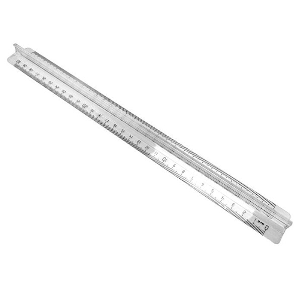 Linjal - WAYTEX - 931230 - Dubbel gradering - Transparent Transparent