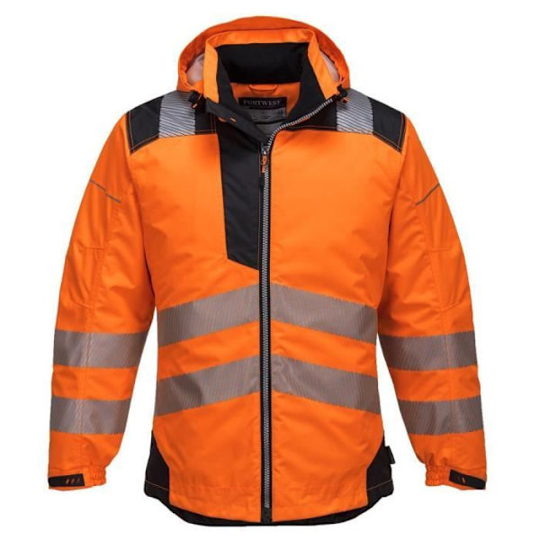 Regnjacka - Portwest - Vision - Gul/Svart - Vattentät - Hög synlighet - 4 fickor Gul svart XXXXL