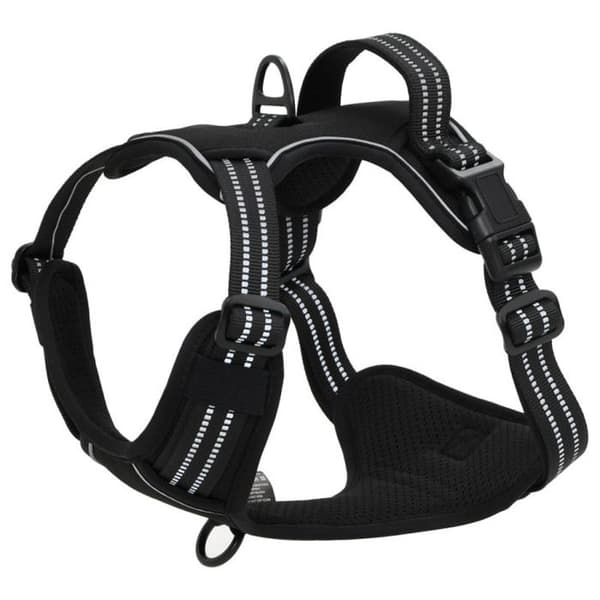 Hundsele - Reflekterande - Justerbar - Svart - Stl XL