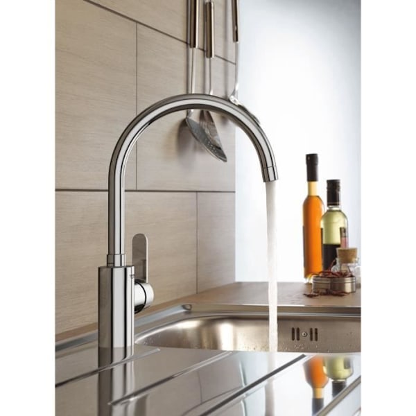 Köksblandare - GROHE Get - Krom - C-pip - Hög pip - 150° rotation Krom