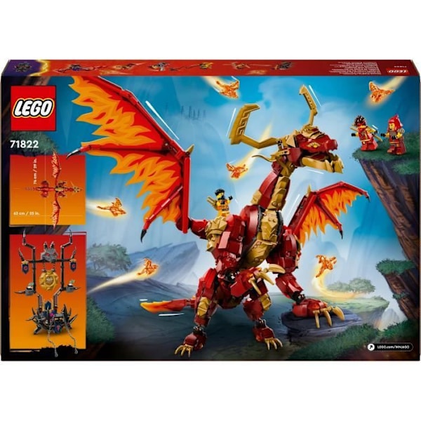 LEGO® NINJAGO® 71822 The Source of Motion Dragon - Ninja leksak med 6 minifigurer Röd