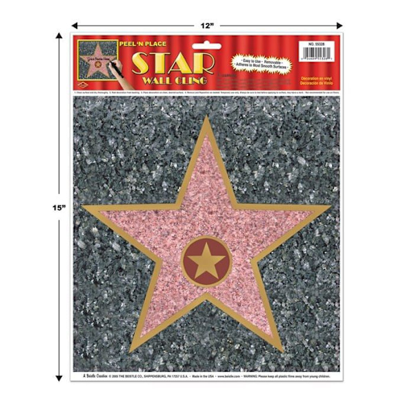 Beistel - S55328AZ4 - Star Peel-N-Place Party Accessory (1 antal) (1/Sh) 4 stycken flerfärgad