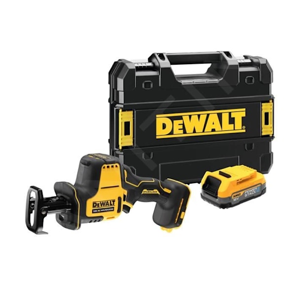 DeWALT Verktyg Kompakt sladdlös sticksåg 18V, batteri 1,7 Ah POWERSTACK DCS369E1T