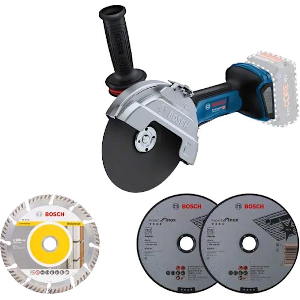 Trådlös vinkelslip biturbo - GWS 18V-180 P - BOSCH - 06019H6L02
