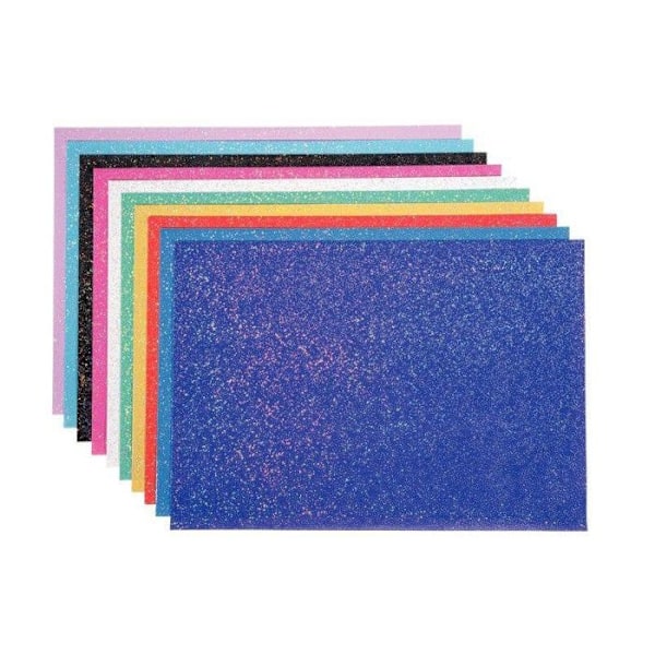 Glitterpapper - Okänd märke - 23x33cm - 70g - Förpackning med 10 ark