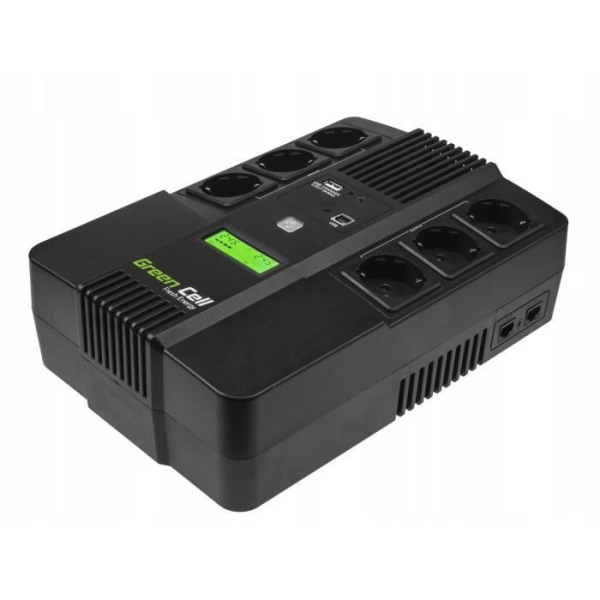 Green Cell® UPS USV Inverter 600VA (360W) 230V Avbrottsfri strömförsörjning Line-Interactive AVR Power Supply USB/RJ45