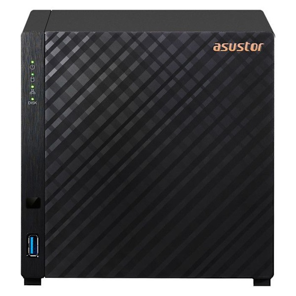 NAS-server - ASUSTOR - AS1104T - 4 fack - Gigabit Ethernet - Realtek RTD1296 1.4GHz Svart