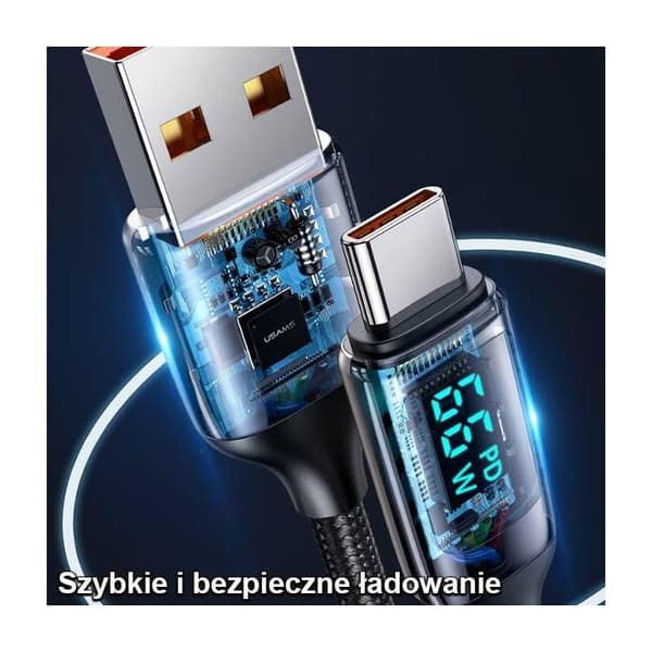 USB-C-kabel USAMS 1,2 m Snabbladdning Vit