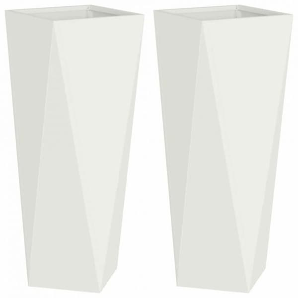 Jardiniär - VIDAXL - Pack 2 - Vit - Stål - 30 x 30 x 75 cm Vit