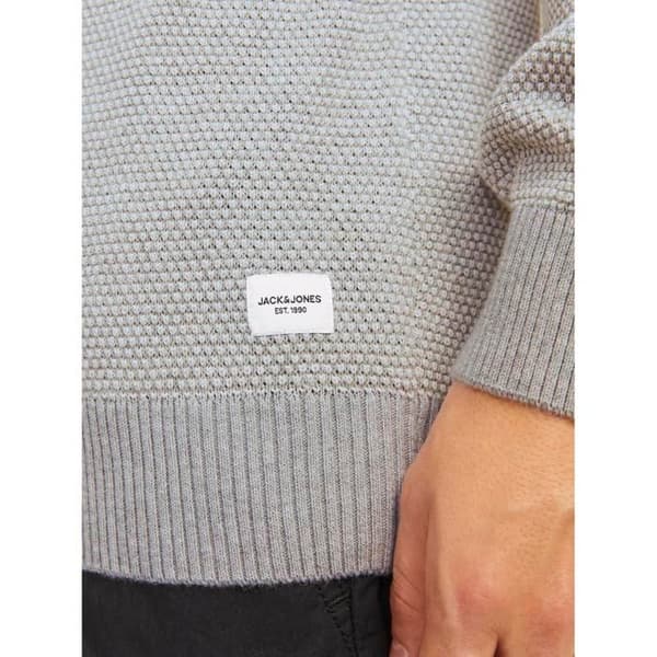 Jack & Jones Globe stickad tröja - ljusgrå melange ljusgrå melerad S