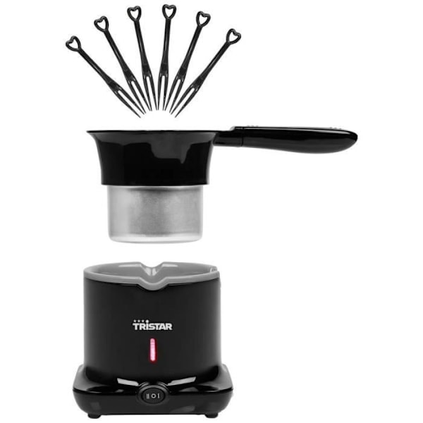 Tristar CF-1606 Fonduemaskin 70 W 6 fonduegafflar, blinkljus svart
