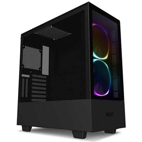 NZXT H510 Elite PC CASE - RGB-bakgrundsbelysning - USB 3.1 - Mattsvart - Härdat glas - ATX-format (CA-H510E-B1) Svart