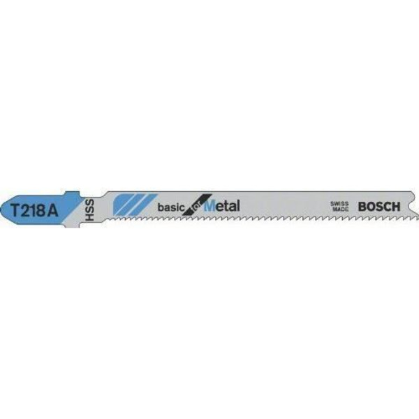 Bosch 2609256962 HSS - T 218 A Sticksågsblad för böjda snitt Tjocklek 1-3 mm Längd 92 mm