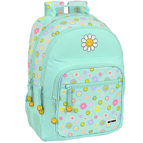 Ryggsäck - SMILEY - Sommarroligt - 42 CM - 2 Fack - Högkvalitativ - Unisex