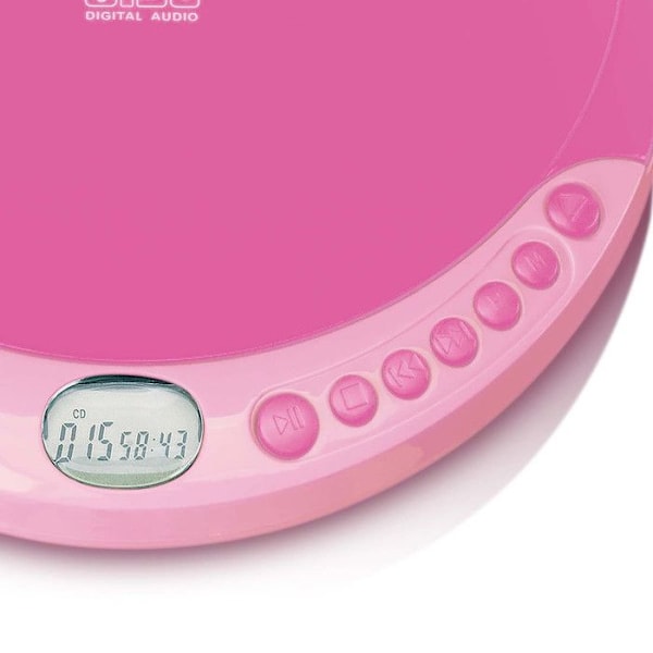 Bärbar CD-spelare - Lenco - CD-011 - Rosa - Hörlurar ingår - Uppladdningsbar via Micro USB Rosa