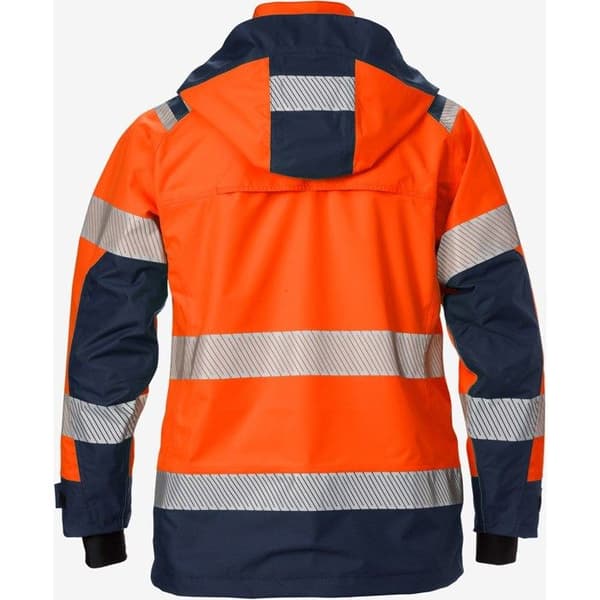 Vattentät högsynlighetsjacka för kvinnor Fristads Airtech® 4518 Gtt orange hög synlighet/marinblå M